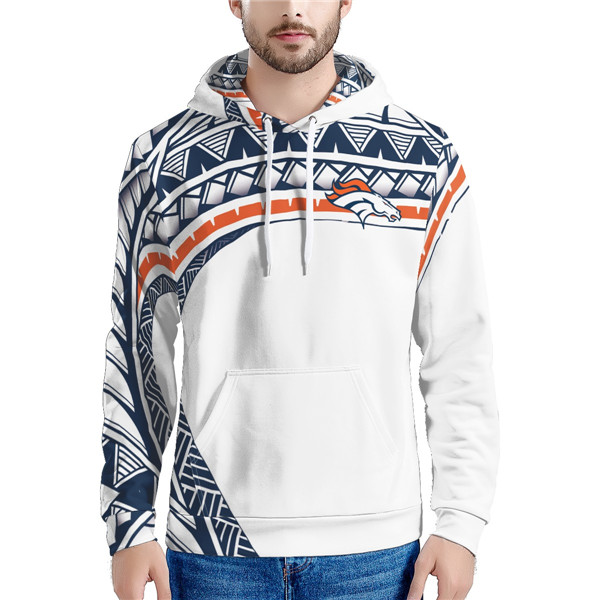 Men's Denver Broncos White Hoodie Men's Denver Broncos White Hoodie